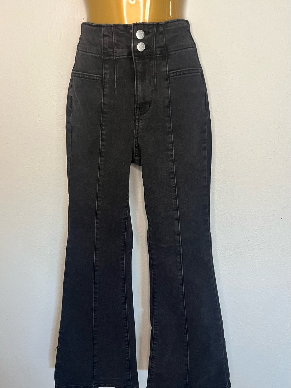 High-Waist Black Flared Women's Jeans